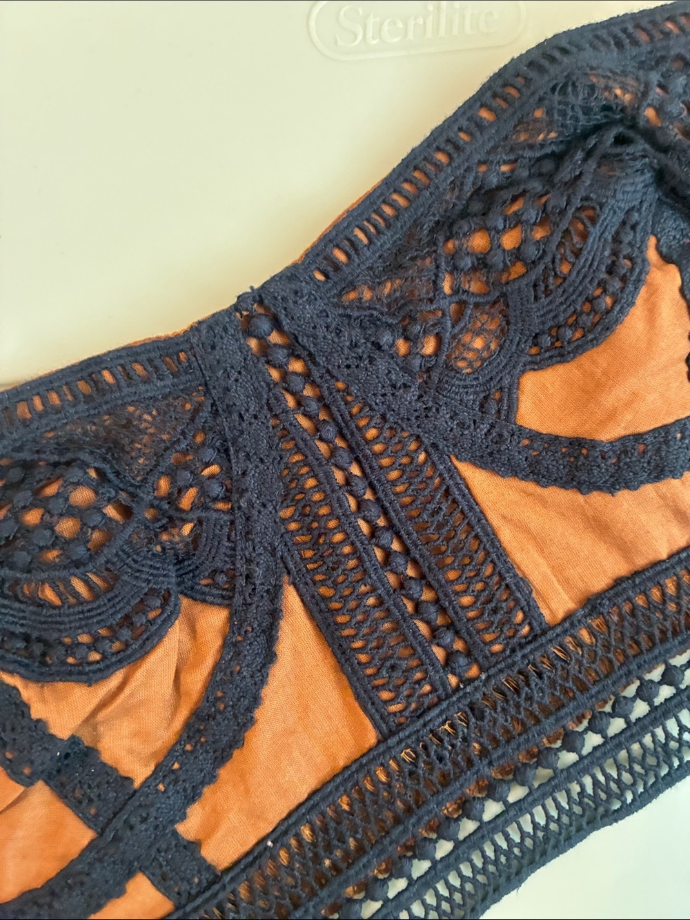 Strapless Crochet-Trim Bandeau Camisole - Black & Brown - Free People